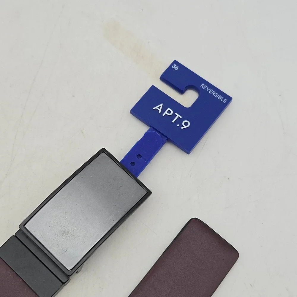 Apt. 9 Belt Burgundy Blue Reversible Syn Leather Stretch Mens 34-36 Buckle